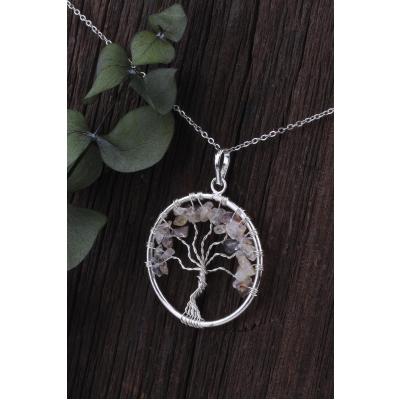 Citrine Stone Tree of Life Necklace 