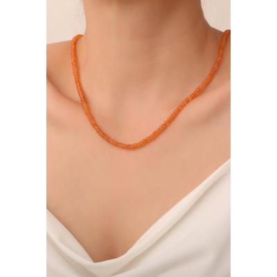 Carnelian Agate Stone Necklace (925 Sterling Silver With Device)