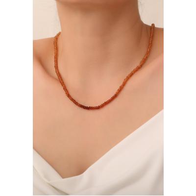 Hessonite Garnet Necklace (With 925 Sterling Silver Device)